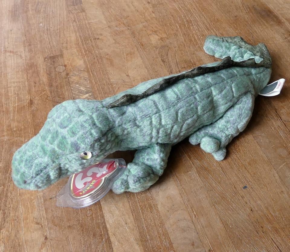 Ty Beanie Baby Swampy alligator krokodil met hartlabel, Ophalen of Verzenden, Zo goed als nieuw, Groen, Overige typen