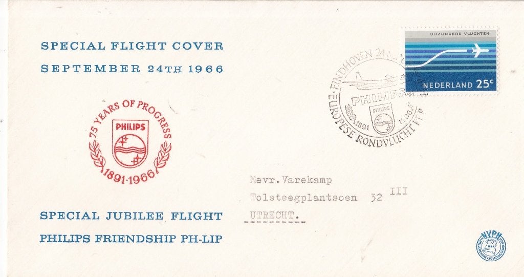 Philips Friendship Flight - Eindhoven – 24 september 1966, Verzenden, Envelop