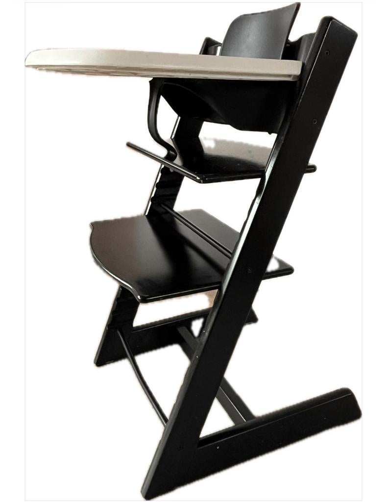 Zwarte Stokke Tripp Trapp, Kinderen en Baby's, Kinderstoelen, Ophalen, Gebruikt, Meegroeistoel