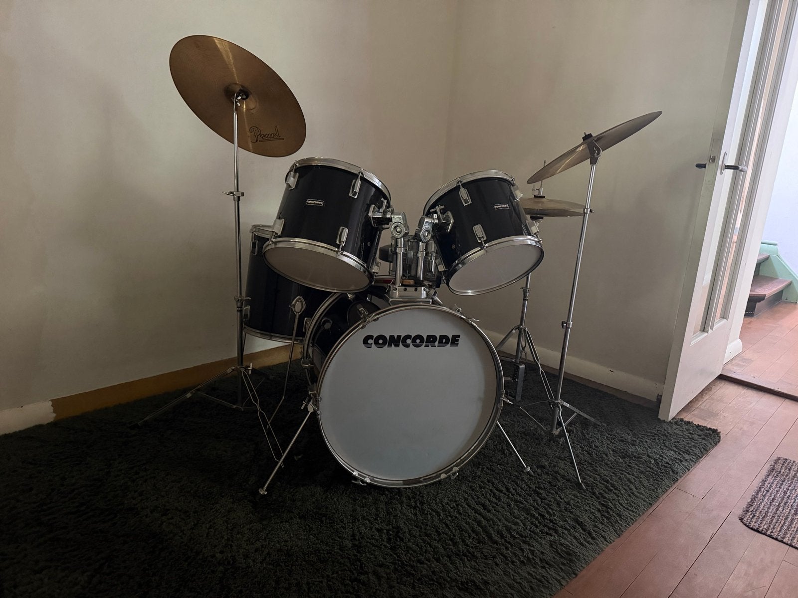 Concorde drumstel met bekkens en kruk, Ophalen, Gebruikt, Overige merken