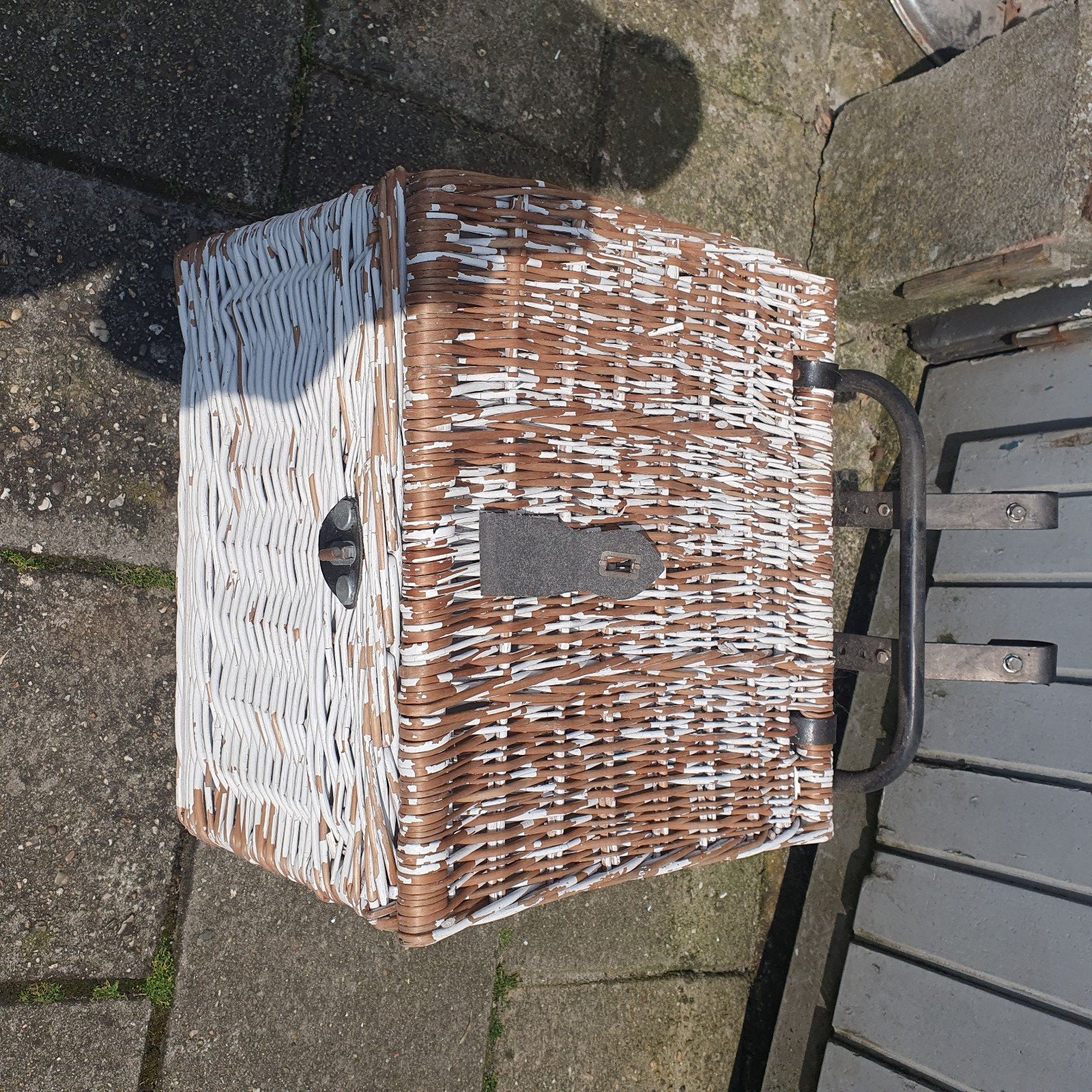 Vintage rieten fietsmand met deksel en bevestiging, Fietsen en Brommers, Fietsaccessoires | Fietsmanden, Ophalen