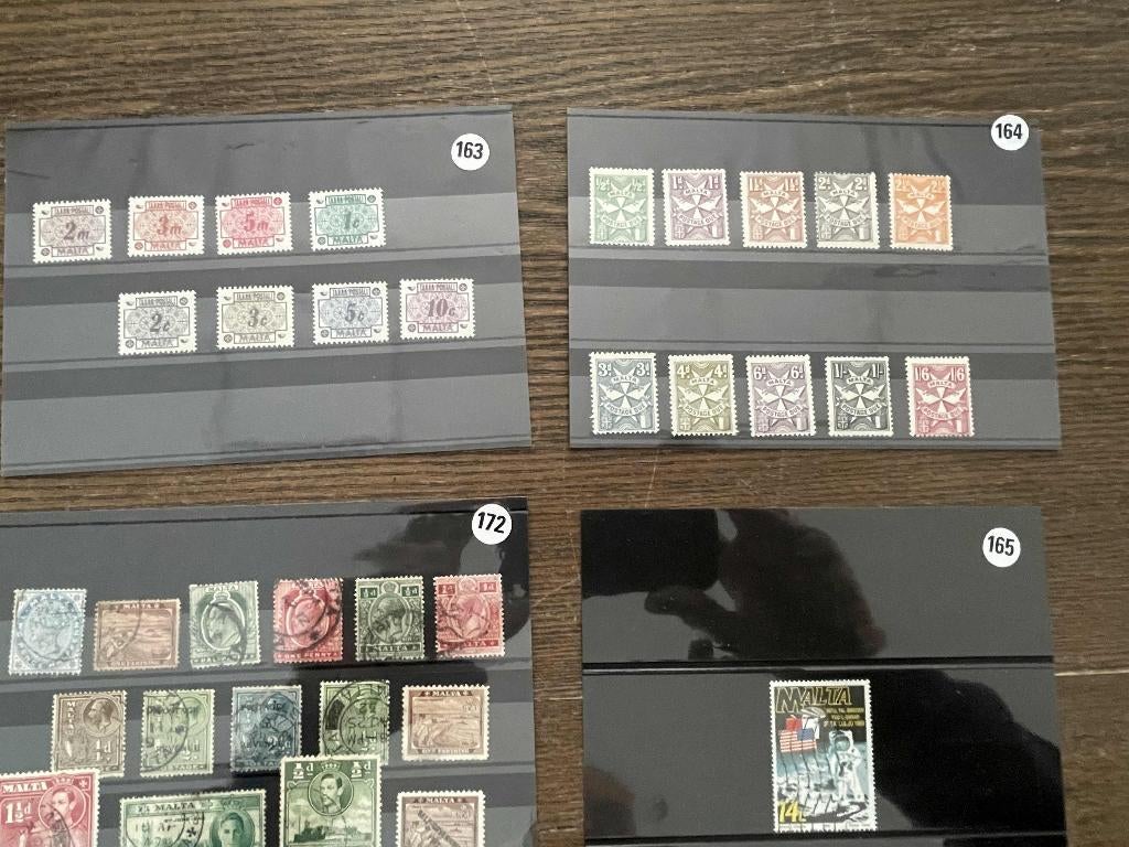 postzegels Malta oude postzegels op kaart (172-163-164-165), Postzegels en Munten, Postzegels | Volle albums en Verzamelingen