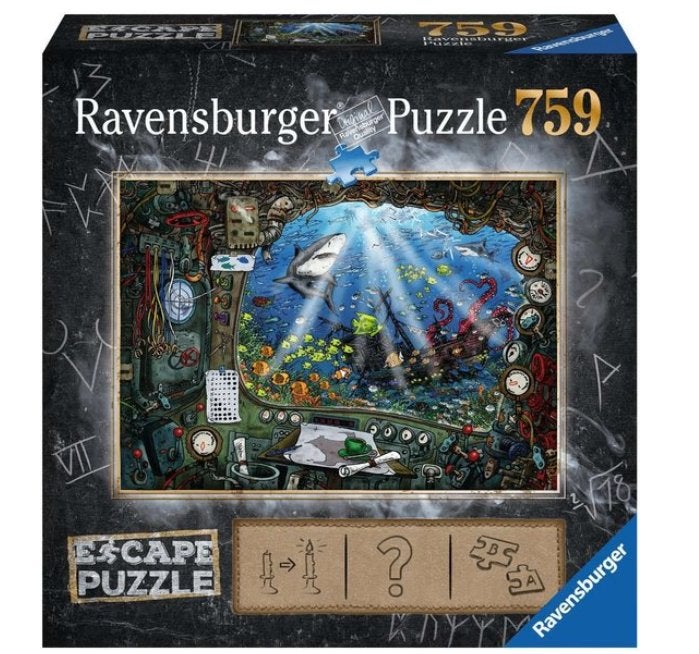 Escape puzzel ravenburger Duikboot, Hobby en Vrije tijd, Ophalen of Verzenden, 500 t/m 1500 stukjes, Zo goed als nieuw, Legpuzzel