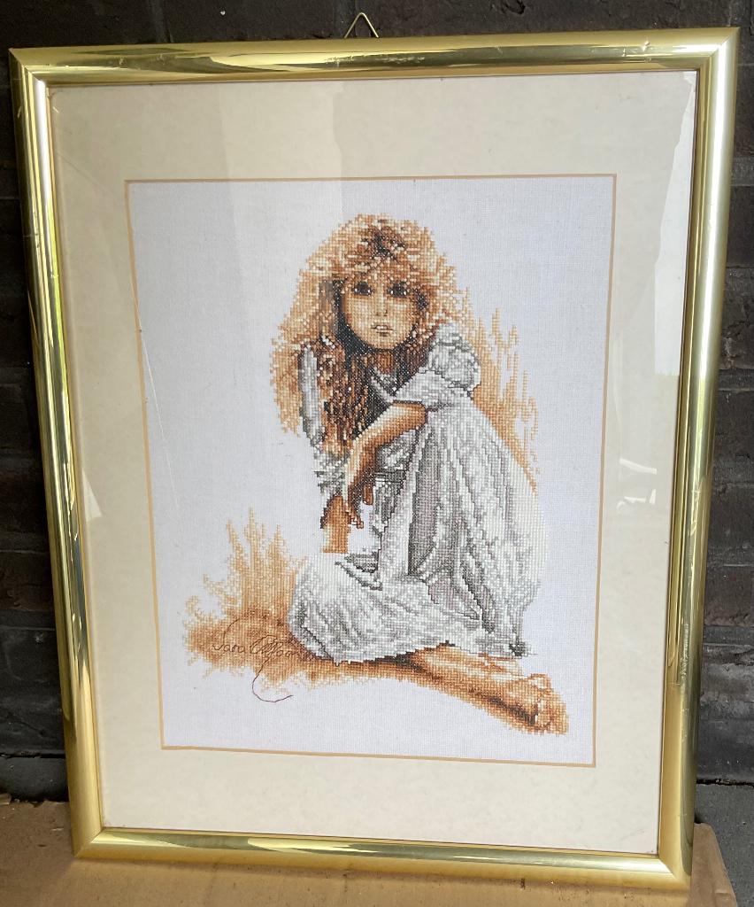 Schilderij geborduurd, Ophalen