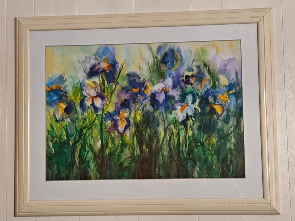 Schilderij iris, Ophalen