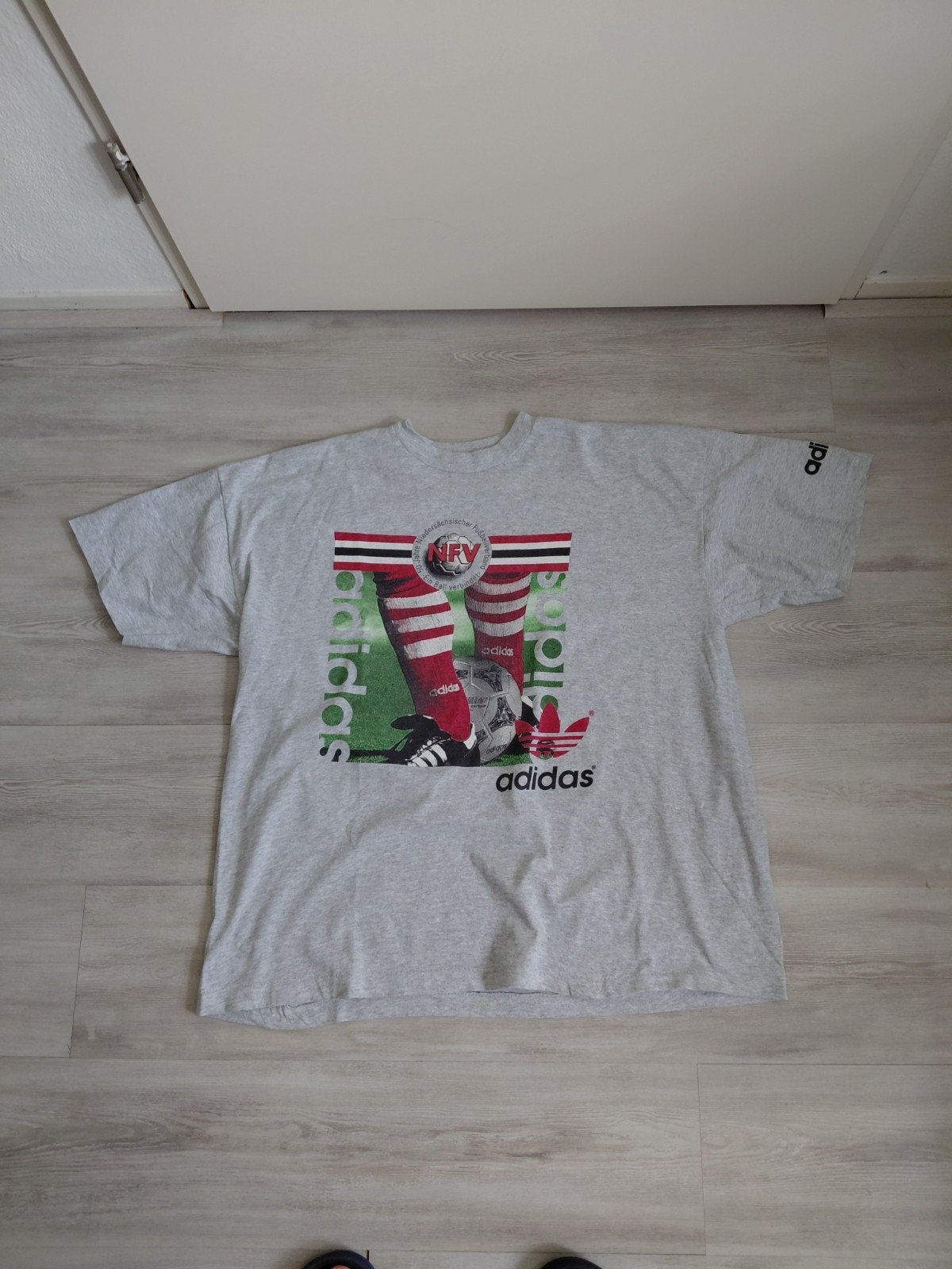 Vintage 90s adidas shirt voetbal maat xl rare, Maat 56/58 (XL), Ophalen of Verzenden, Adidas, Grijs