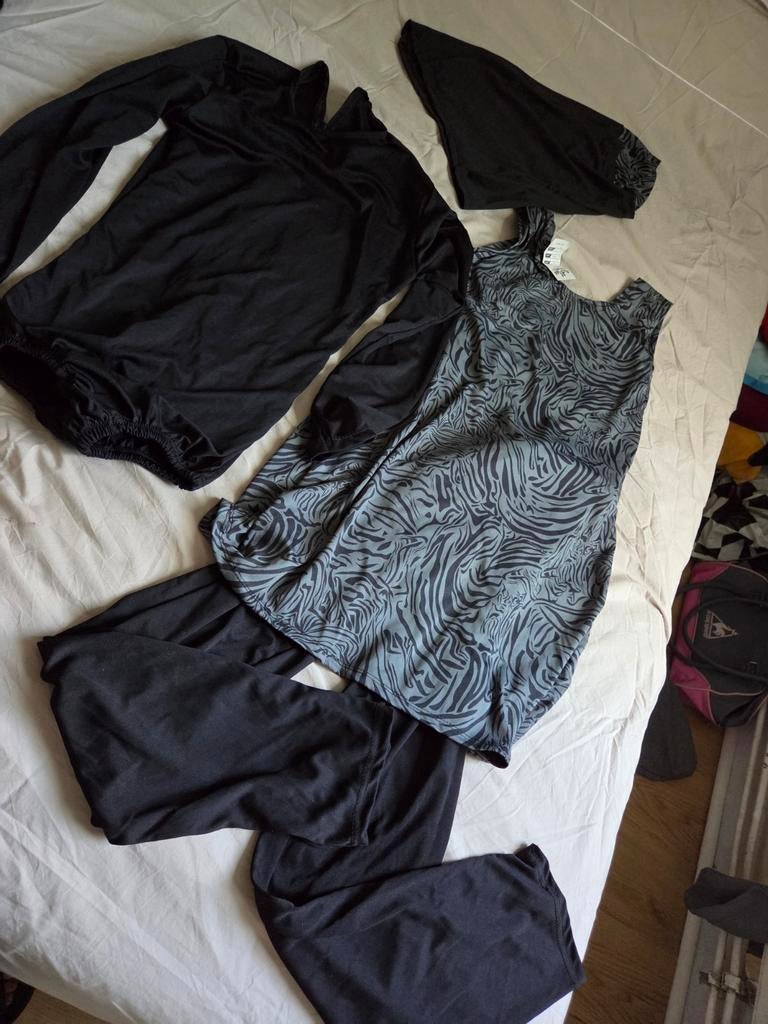 Zwarte burkini met zebraprint jurk - Nieuw, Maat 38/40 (M), Zwart, Nieuw, Ophalen of Verzenden