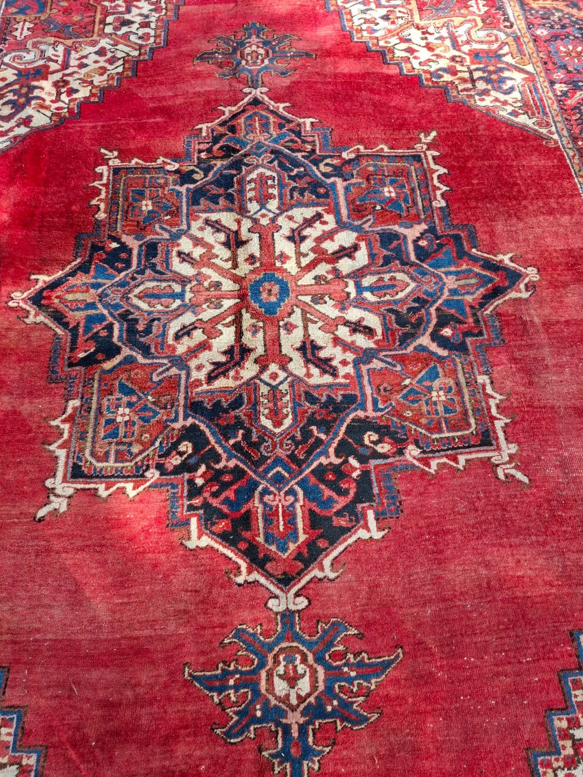 Vintage Perzische tapijt Heriz 360x260cm, Ophalen, Rechthoekig, 200 cm of meer