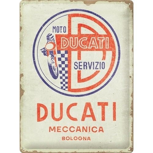 Ducati Moto Servizio Meccanica relief metalen reclamebord, Ophalen of Verzenden, Nieuw, Auto's