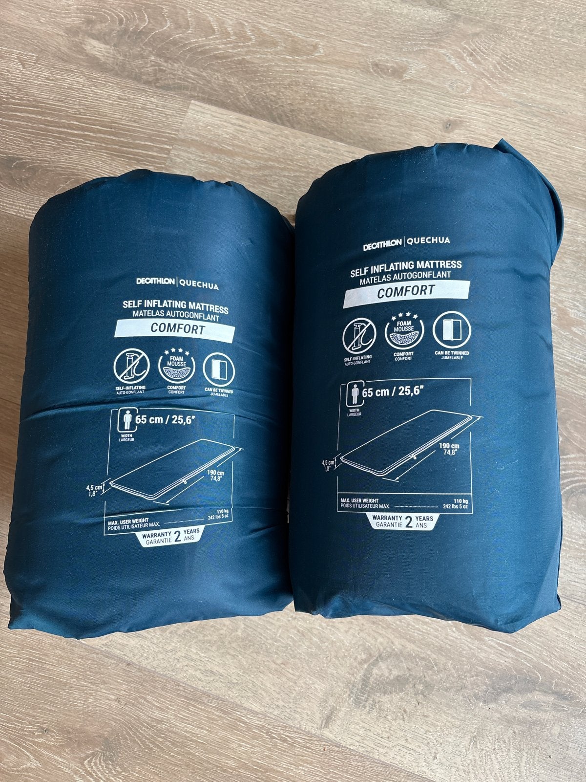 Decathlon Quechua Zelfopblazend Matras Comfort 65x190cm, Caravans en Kamperen, Luchtbedden, Ophalen of Verzenden, Zo goed als nieuw