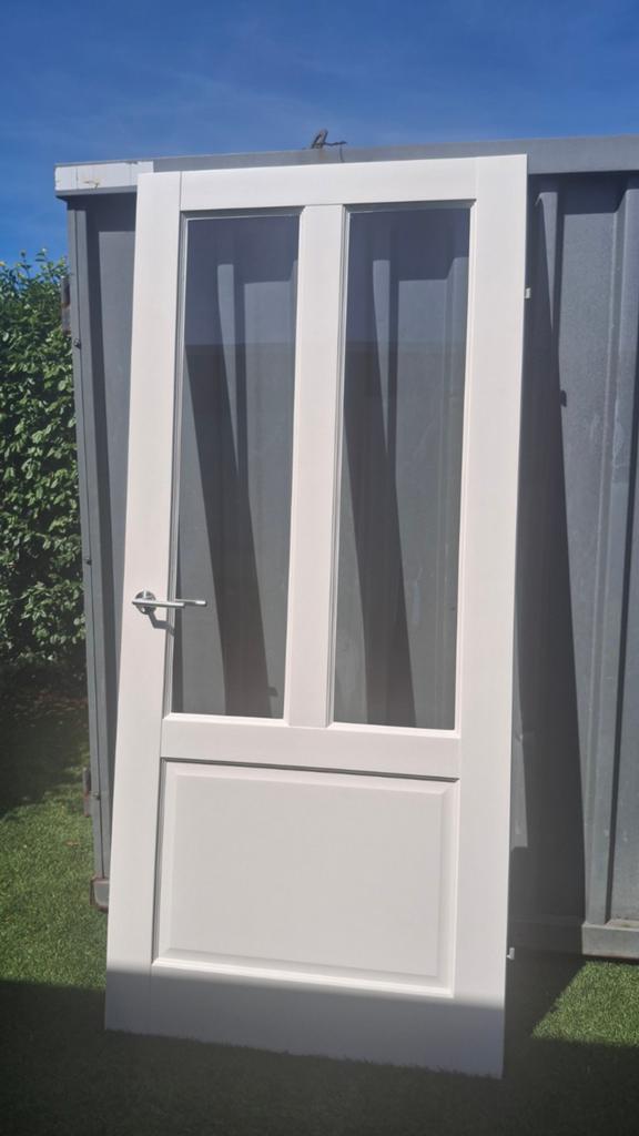Opdekdeur met glas, Ophalen, 80 tot 100 cm, Binnendeur, 200 tot 215 cm