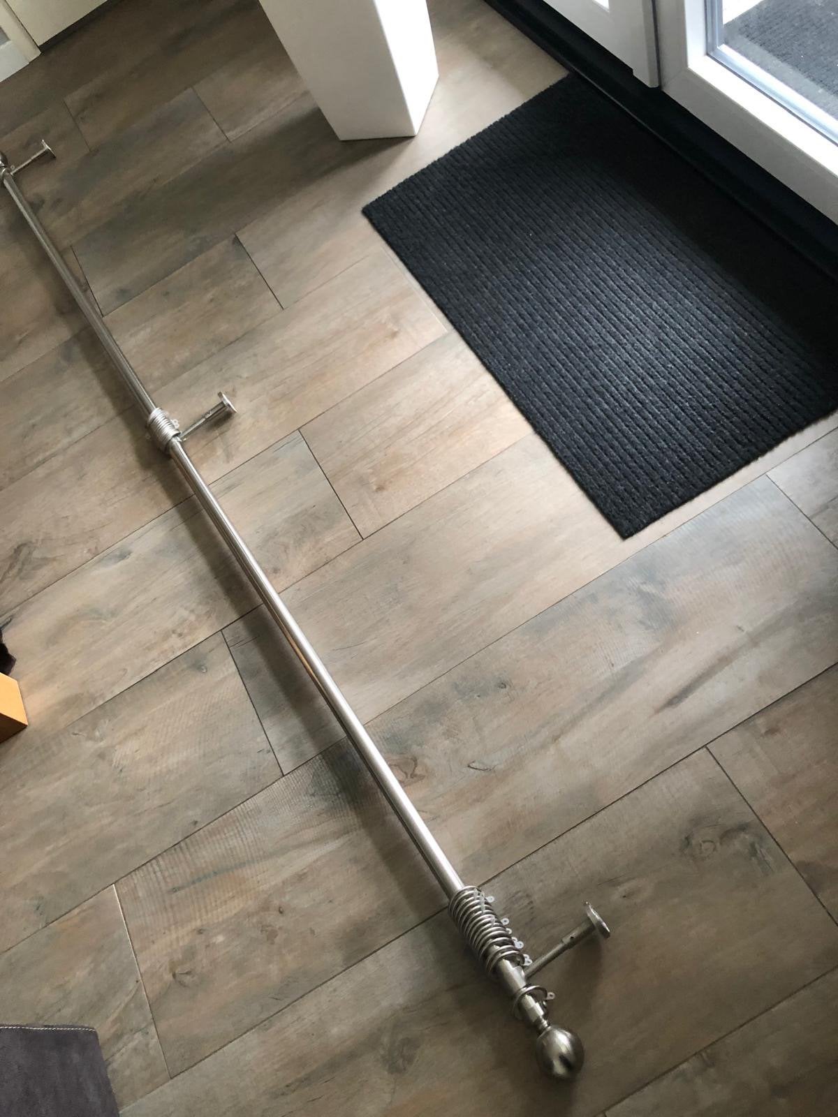 RVS Gordijn stang met ringen, Ophalen, Zo goed als nieuw