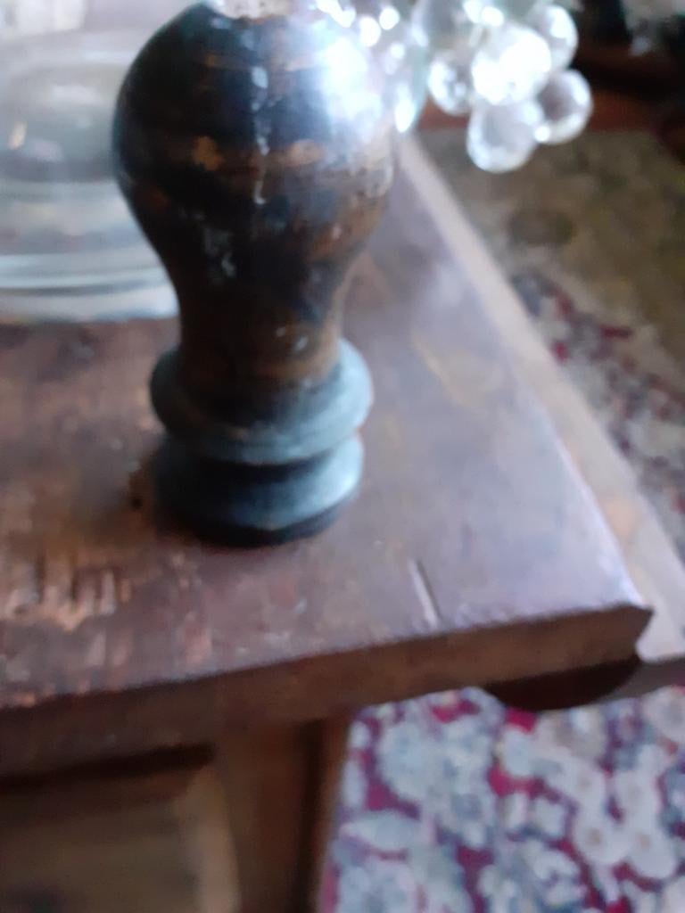 Oude brocante topknop houten voor een paspop, Antiek en Kunst, Curiosa en Brocante, Ophalen of Verzenden