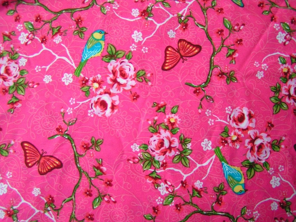 coupon katoen bloemen, vlinders vogels nr EE 1334, Verzenden, 120 cm of meer, Nieuw, Katoen