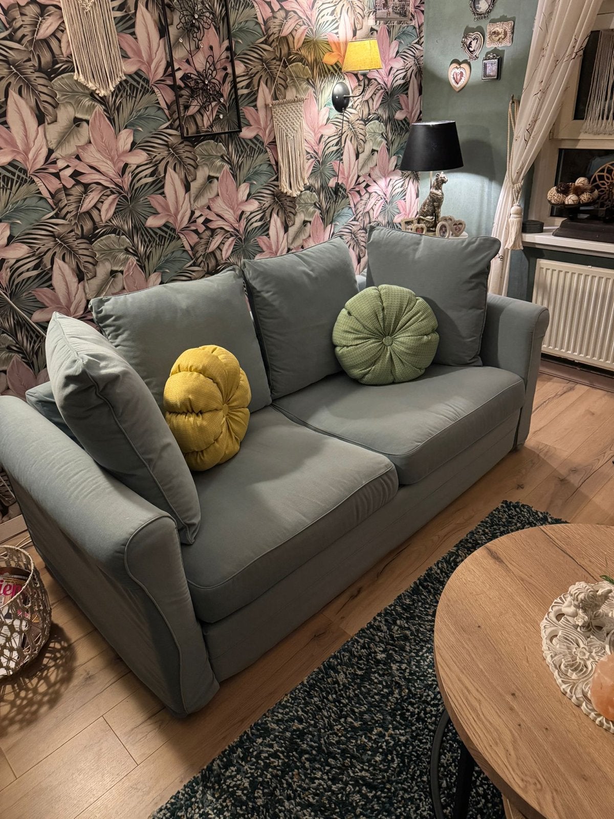 IKEA Grönlid slaapbank met voetenbank - lichtgroen, Ophalen, Gebruikt, Driepersoons, 75 tot 100 cm