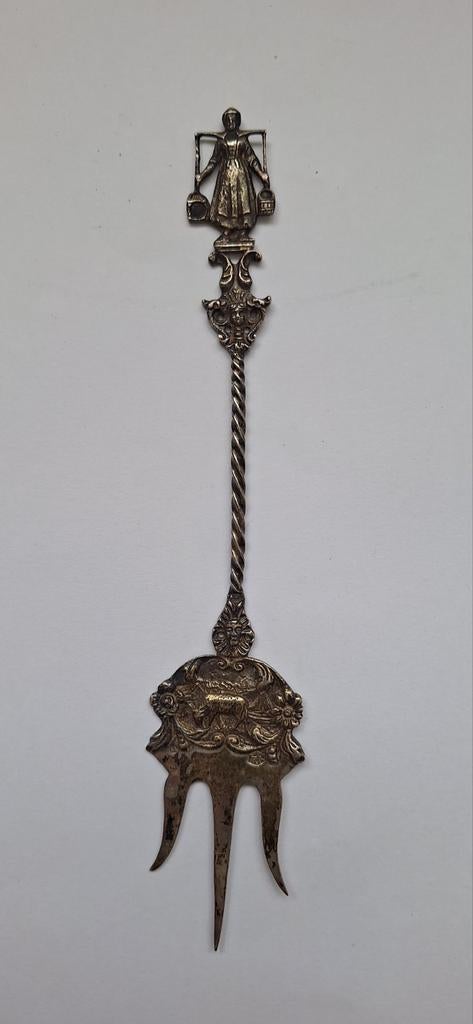 Antiek zilveren taartvork (835), Antiek en Kunst, Antiek | Bestek, Ophalen of Verzenden