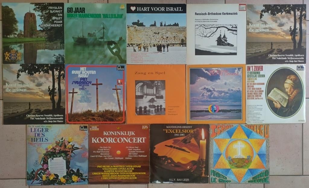 13 Religieuze LP's Kerkkoren Zangkoren en meer, Originele persing, Ophalen of Verzenden, Gebruikt, 12 inch