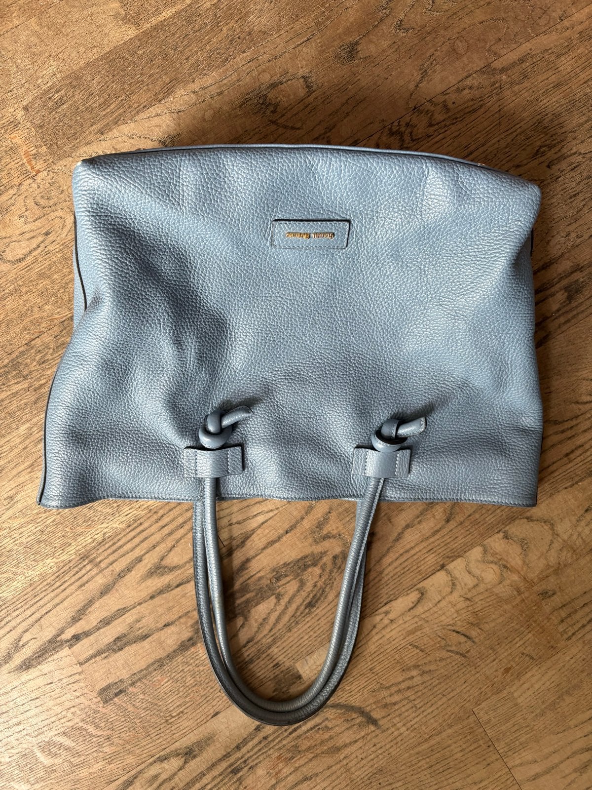 Gianni Notaro Handtas - Lichtblauw Leer, Ophalen of Verzenden, Gebruikt, Blauw, Handtas