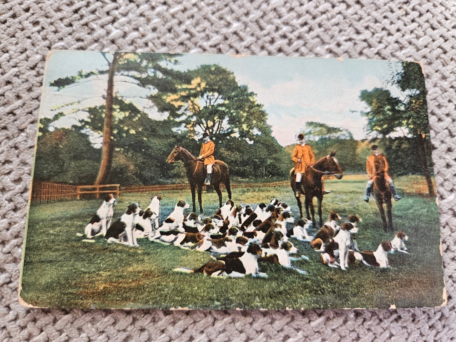 jachttafereel met honden en ruiters 1908, Ophalen of Verzenden