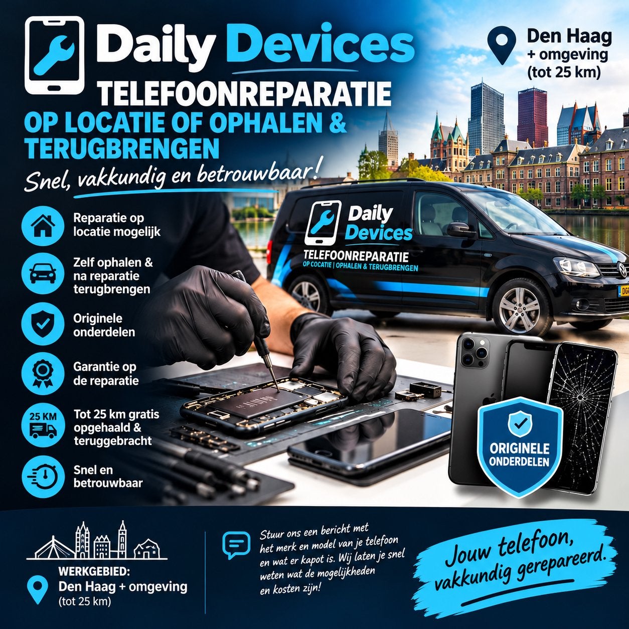 iPhone Reparatie op locatie 11/12/13/14/15/16/17/18, 128 GB, Zwart, Nieuw, Ophalen of Verzenden