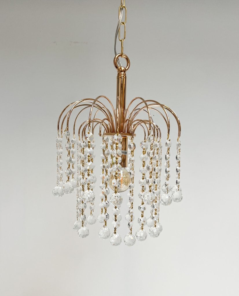 Italiaanse kristallen kroonluchter van Swarovski, na 2000, Huis en Inrichting, Lampen | Kroonluchters, Gebruikt, E14 (klein), Ophalen of Verzenden