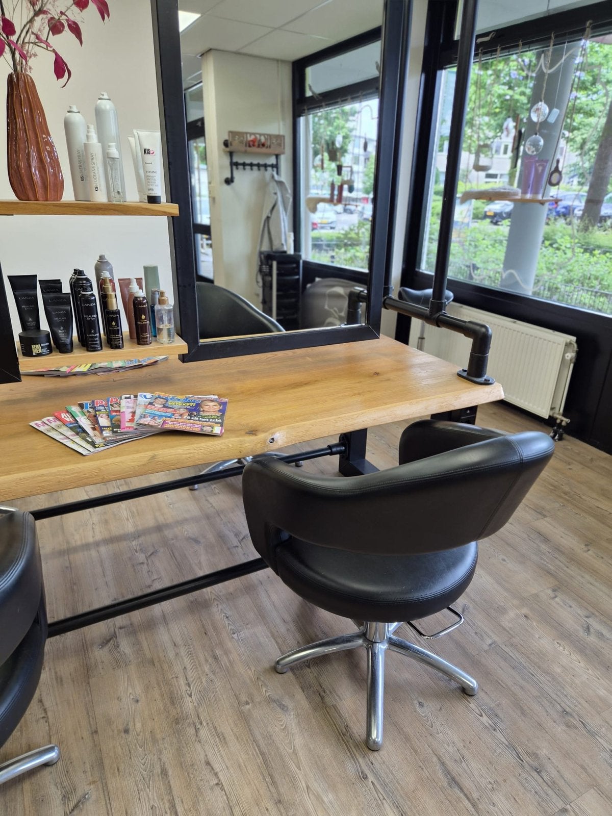 Kapperswerkplek voor 4 personen, Zwart, Ophalen of Verzenden, Zo goed als nieuw, Vier
