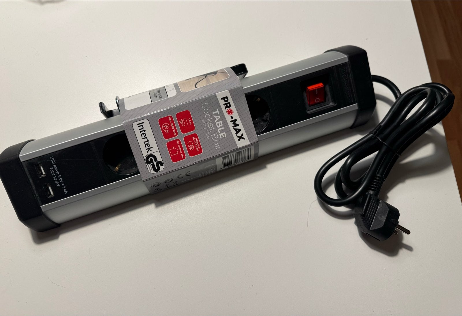 PRO-MAX Tafel Stekkerdoos met 4 stopcontacten en 2 USB, Ophalen, Zo goed als nieuw, Overige merken, Stekkerdoos