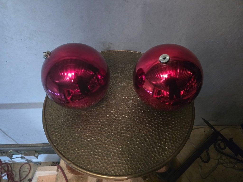 intage grote glazen kerstballen rood/bordeaux – set van 3, Diversen, Kerst, Ophalen of Verzenden, Zo goed als nieuw