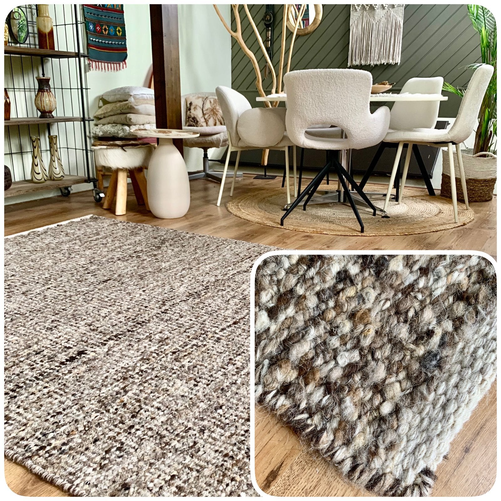 MINDER DUUR!! - wol robuust melange vloerkleed - fotoshoot, Ophalen, Bruin, 150 tot 200 cm, 200 cm of meer