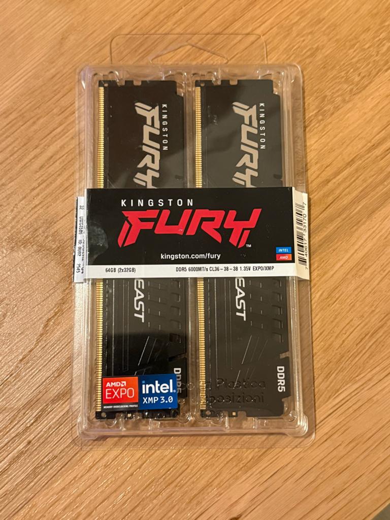 Kingston FURY Beast DDR5 64GB (2x32GB) 6000MT/s CL36, Verzenden, Zo goed als nieuw, Desktop, DDR5