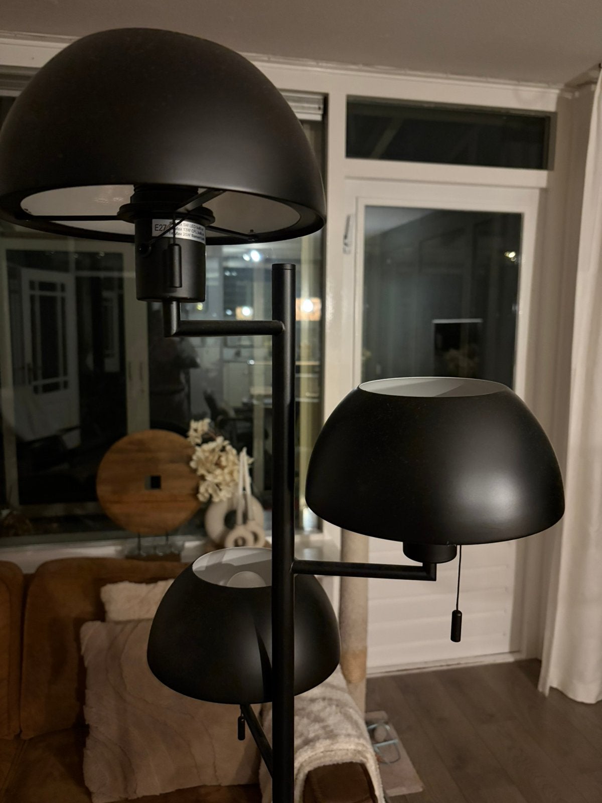 Moderne zwarte vloerlamp – 3 lichtpunten, Ophalen, Zo goed als nieuw, 150 tot 200 cm