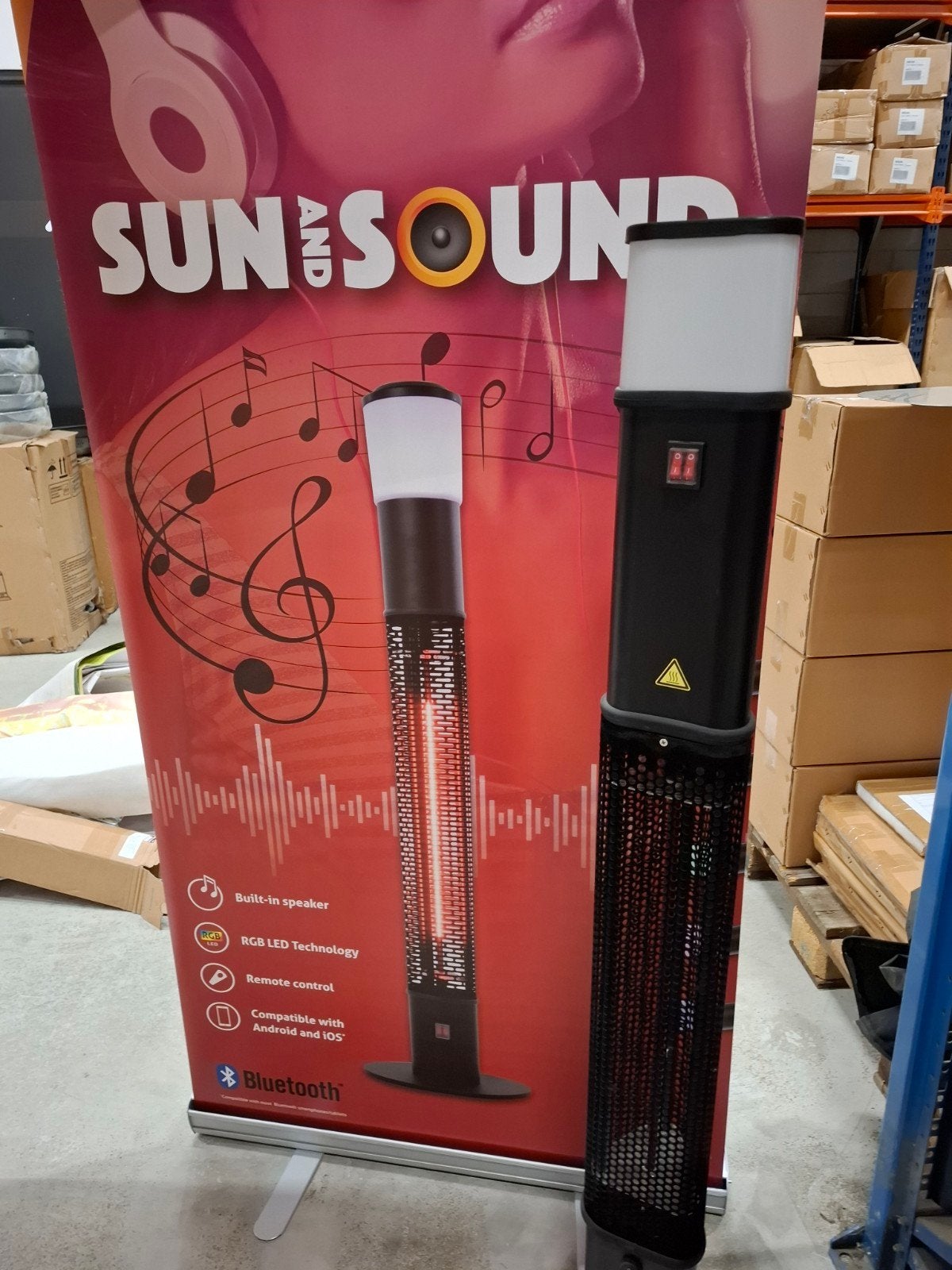 Staande Heater met Speakers - Magazijnuitverkoop!, Tuin en Terras, Ophalen, Nieuw, Elektrisch, Vloer