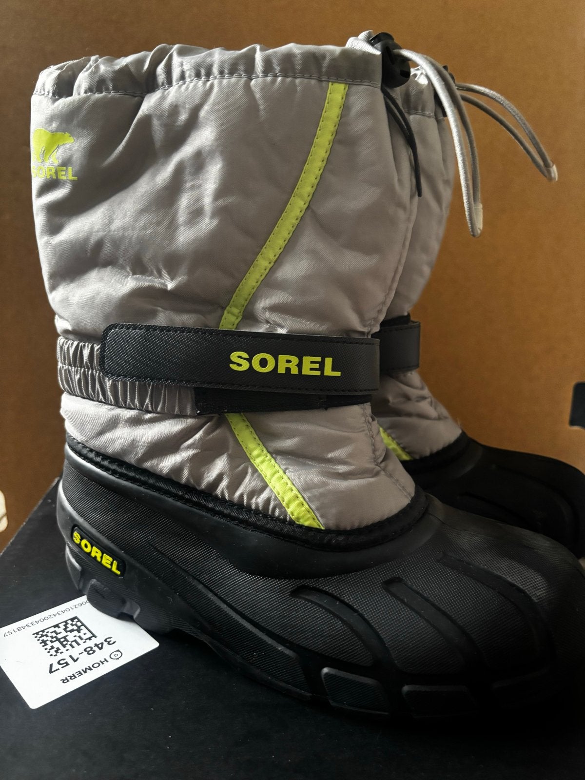 Sorel winterlaarzen maat 36 - Grijs/Neon Geel, Ophalen of Verzenden, Gebruikt, Laarzen