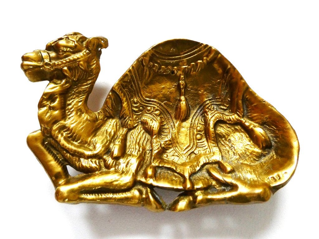 Mooi bronzen vide poche schaaltje met een dromedaris kameel, Antiek en Kunst, Antiek | Koper en Brons, Ophalen of Verzenden, Brons
