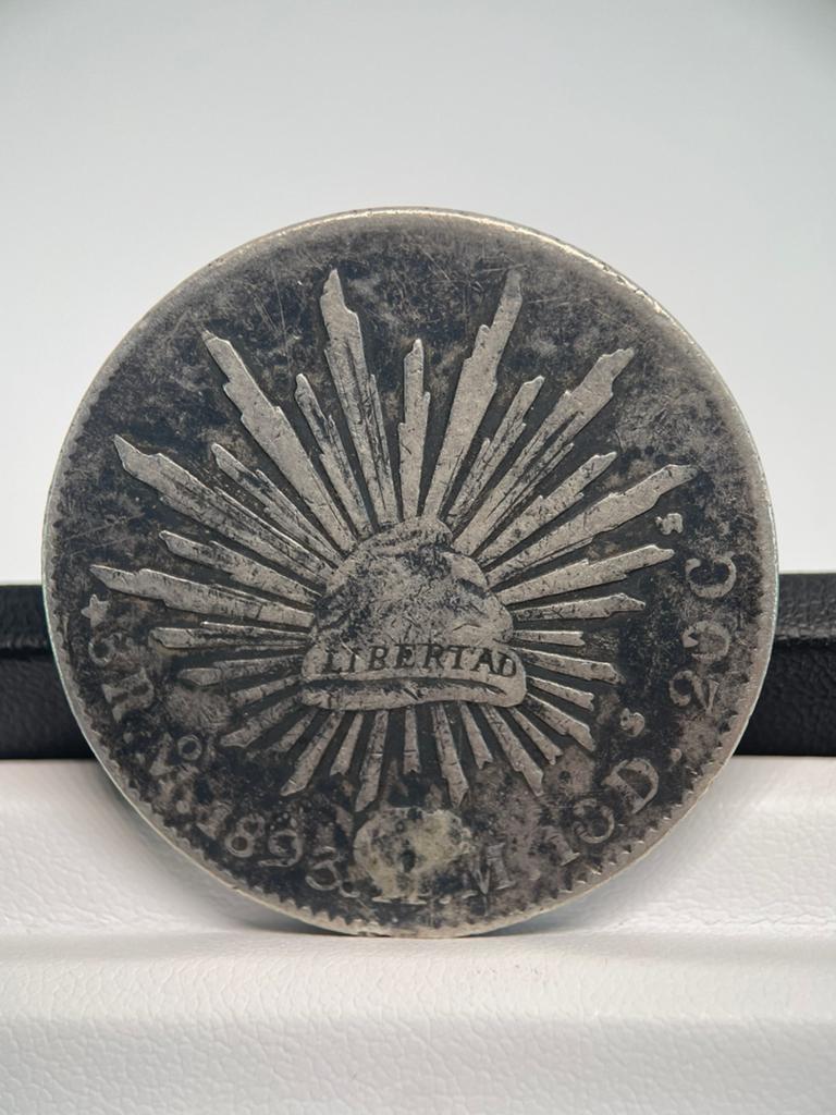 8 Reales 1893 Mexico Stad, Ophalen of Verzenden, Noord-Amerika