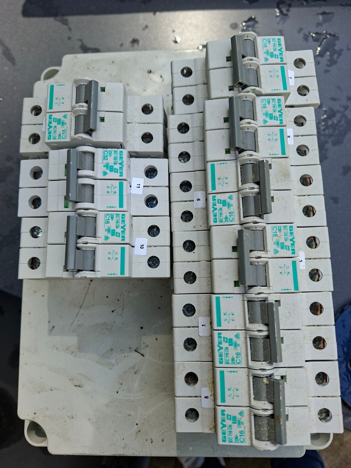 Geyer automaten C16/C32 - 9 stuks, Doe-het-zelf en Verbouw, Elektra en Kabels, Ophalen, Gebruikt, Overige typen
