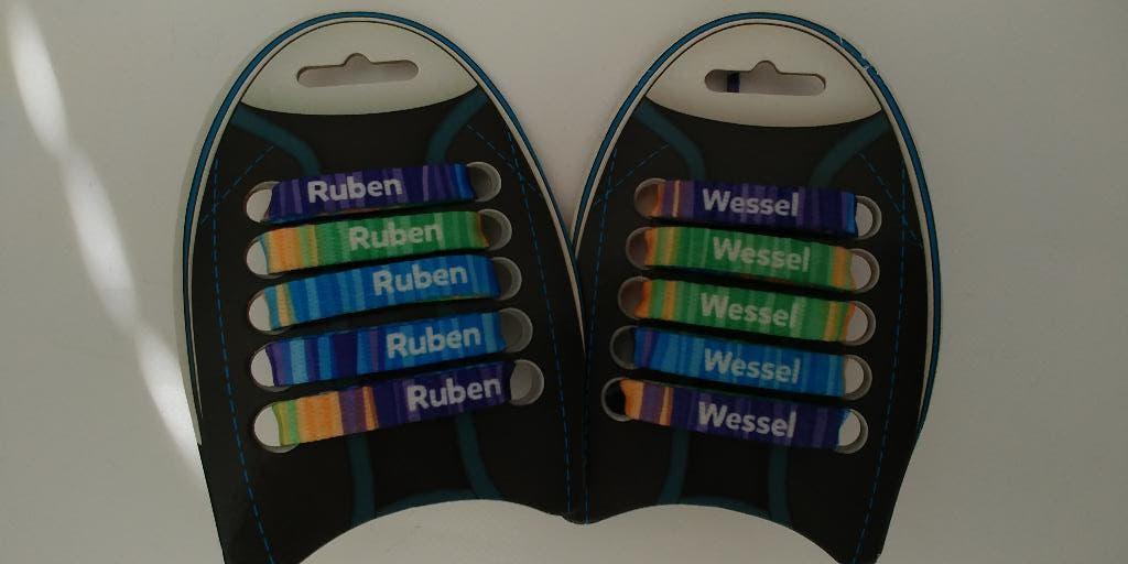 *NIEUW* gekleurde schoenveters - naamveters Ruben - Wessel, Ophalen of Verzenden, Nieuw, Overige kleuren, Overige typen