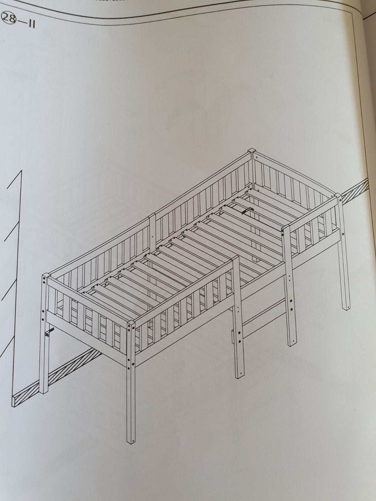 Halfhoogslaper hout  vidaxl  80x200, Ophalen, Eenpersoons, Nieuw, Minder dan 160 cm
