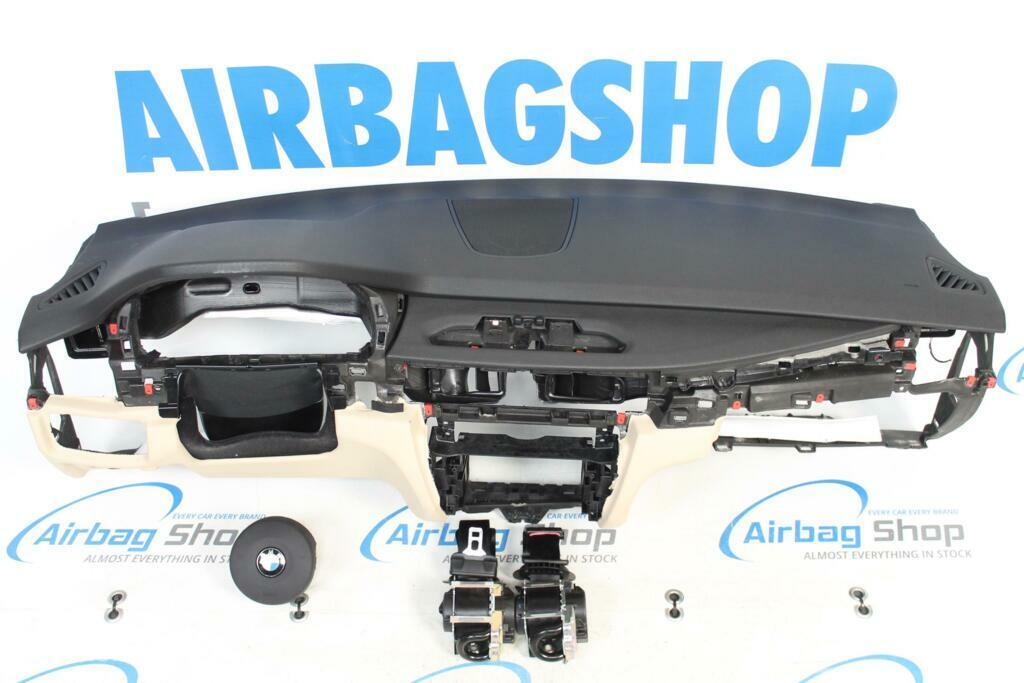 Airbag set Dashboard M zwart/beige BMW X6 F16 2014-2019, Gebruikt, Ophalen of Verzenden