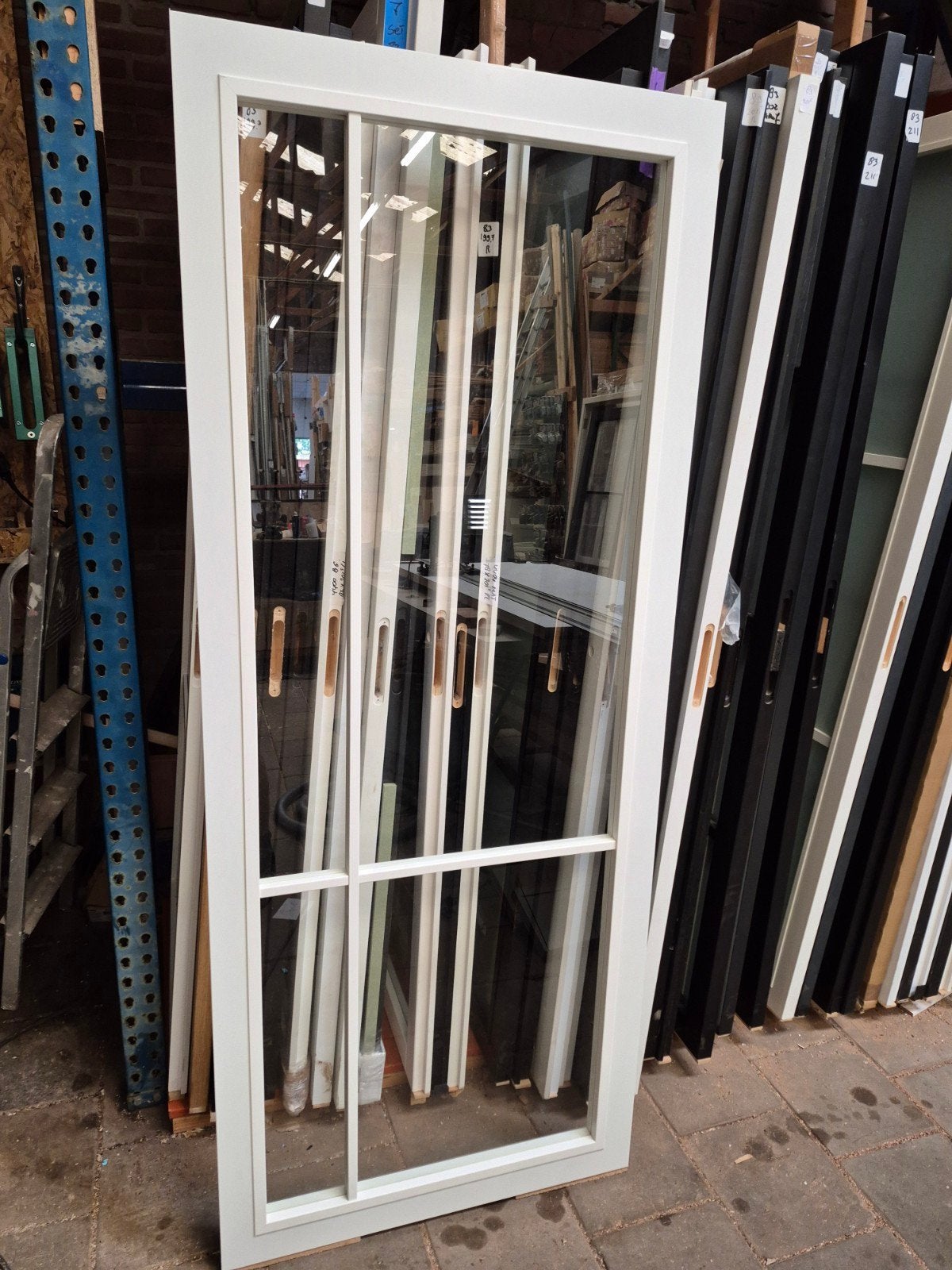 83x201,5cm binnendeur stomp Staal look wit SL2, 80 tot 100 cm, ., Binnendeur, Nieuw
