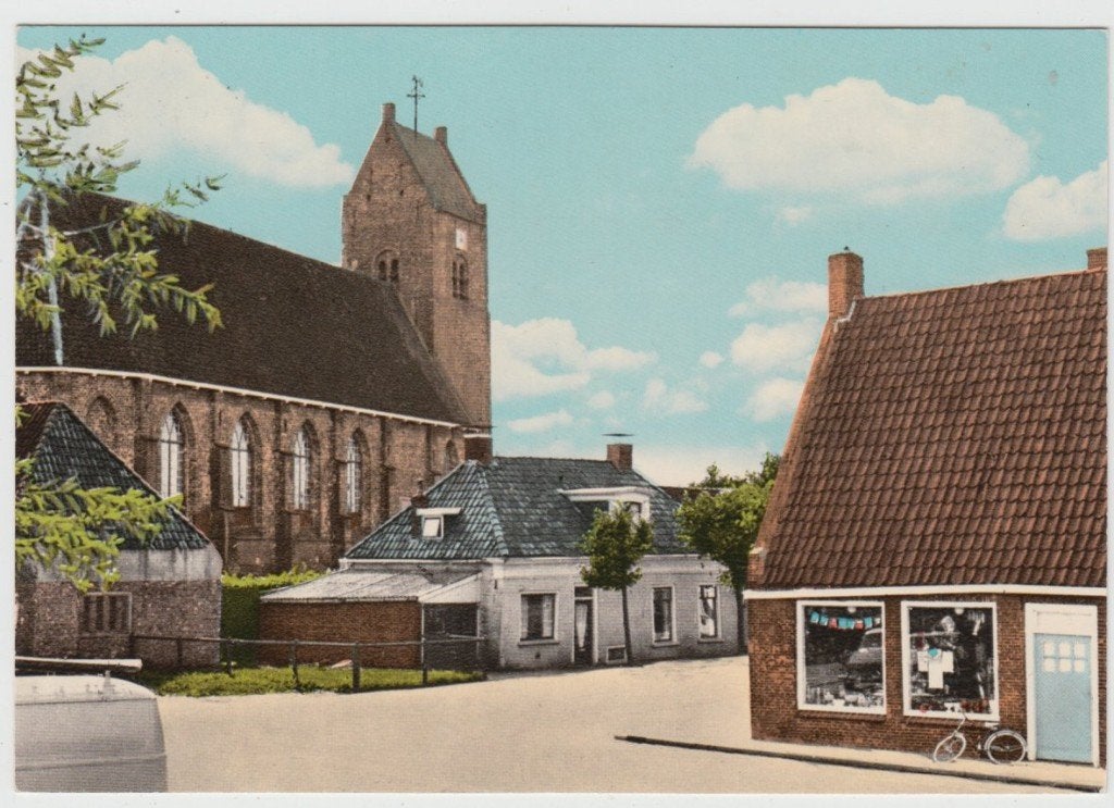 Blija NH Kerk Winkel Ongelopen Uitgave: O. v. d.Wal, Verzenden, 1980 tot heden, Gelopen, Friesland