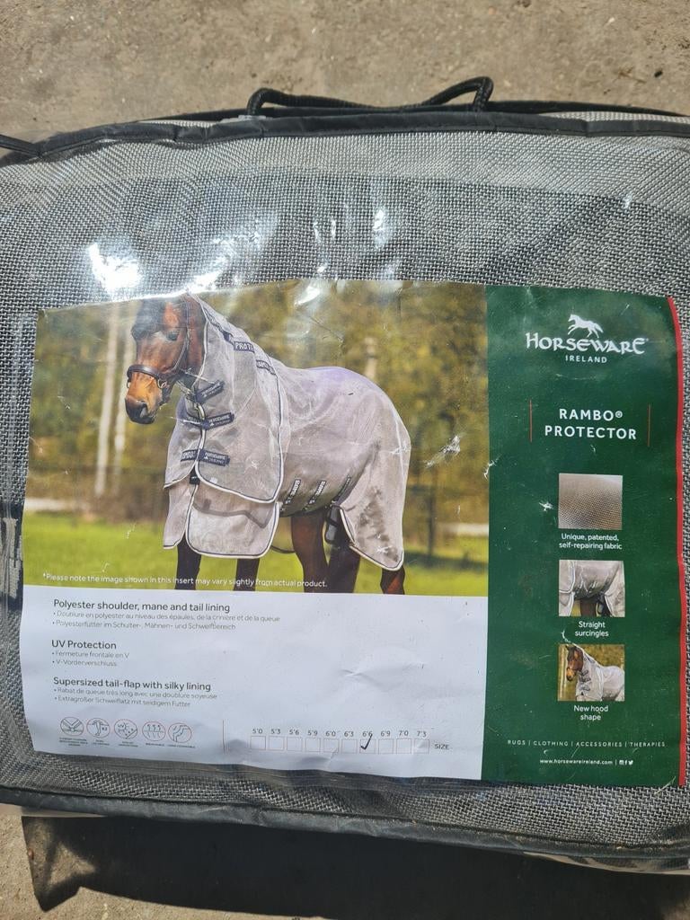 Rambo protector vliegendeken 6.6, Dieren en Toebehoren, Paarden en Pony's | Dekens en Dekjes, Ophalen of Verzenden, Zo goed als nieuw