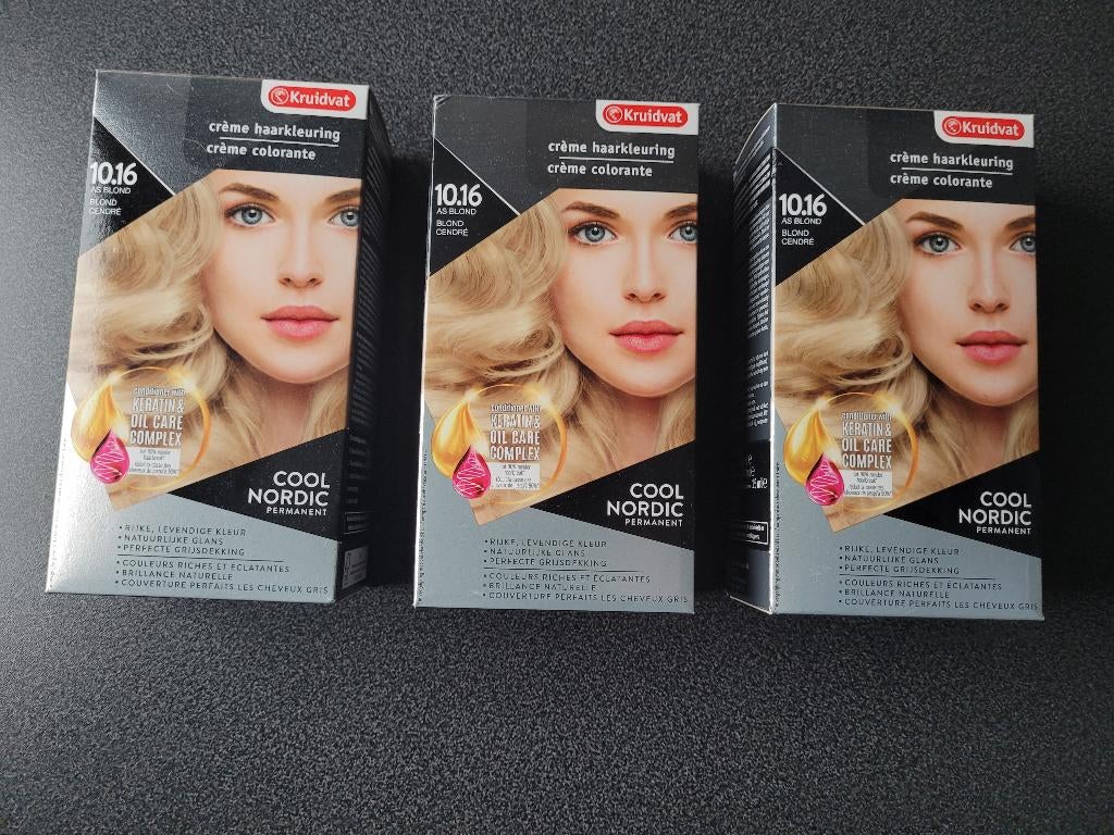Nieuw 3 haarkleuring cool nordic 10.16 asblond verf haarverf, Ophalen of Verzenden, Nieuw, Overige typen