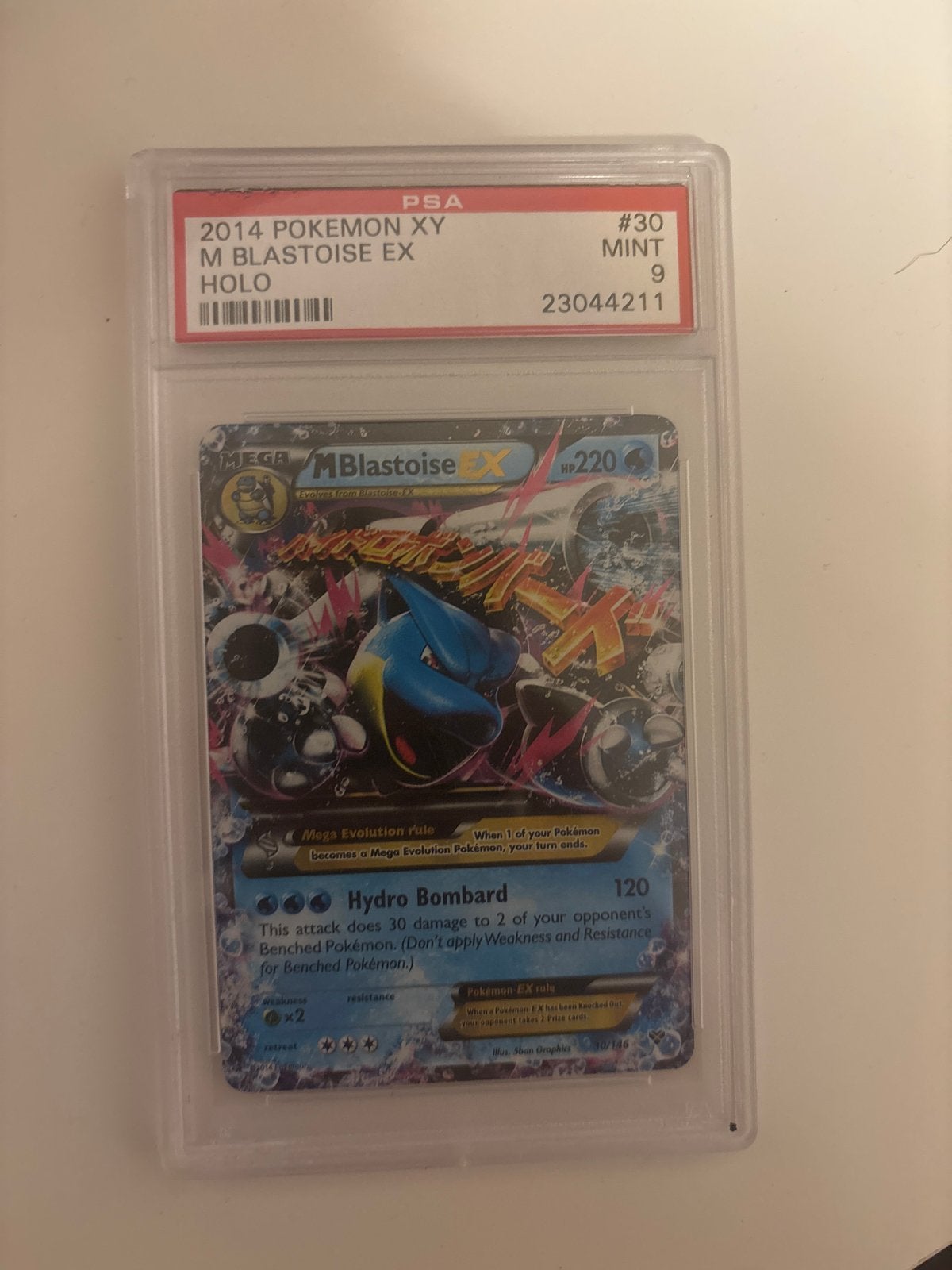 2014 Pokémon XY M Blastoise EX #30 PSA 9 MINT, Ophalen of Verzenden, Zo goed als nieuw, Losse kaart