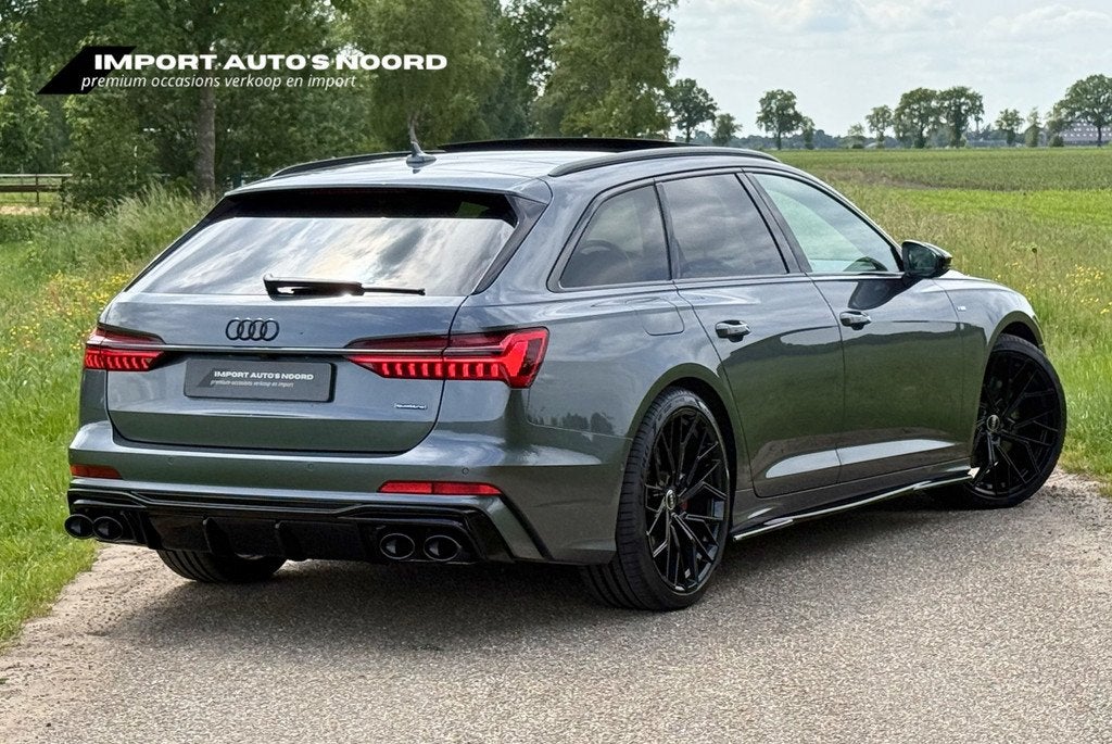 Audi A6 Avant 55 TFSI e quattro Competition Pano Leer Sfeerv, Auto's, Audi, Automaat, Zwart, 4 cilinders, Hybride Elektrisch/Benzine