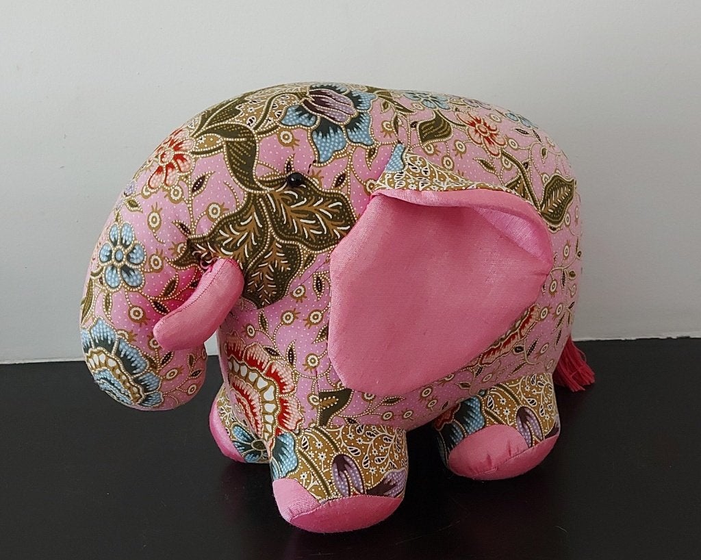Stoffen olifant roze batik zijde Thailand, Gebruikt, Roze, Ophalen of Verzenden, Oosters