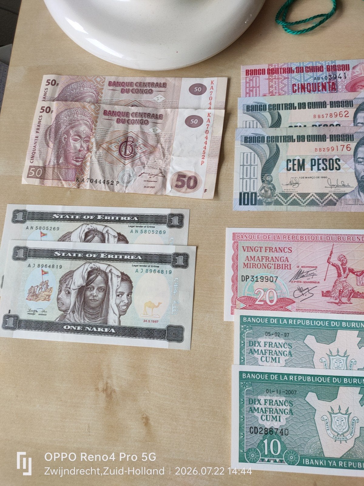 Bankbiljetten Afrika, Verzenden