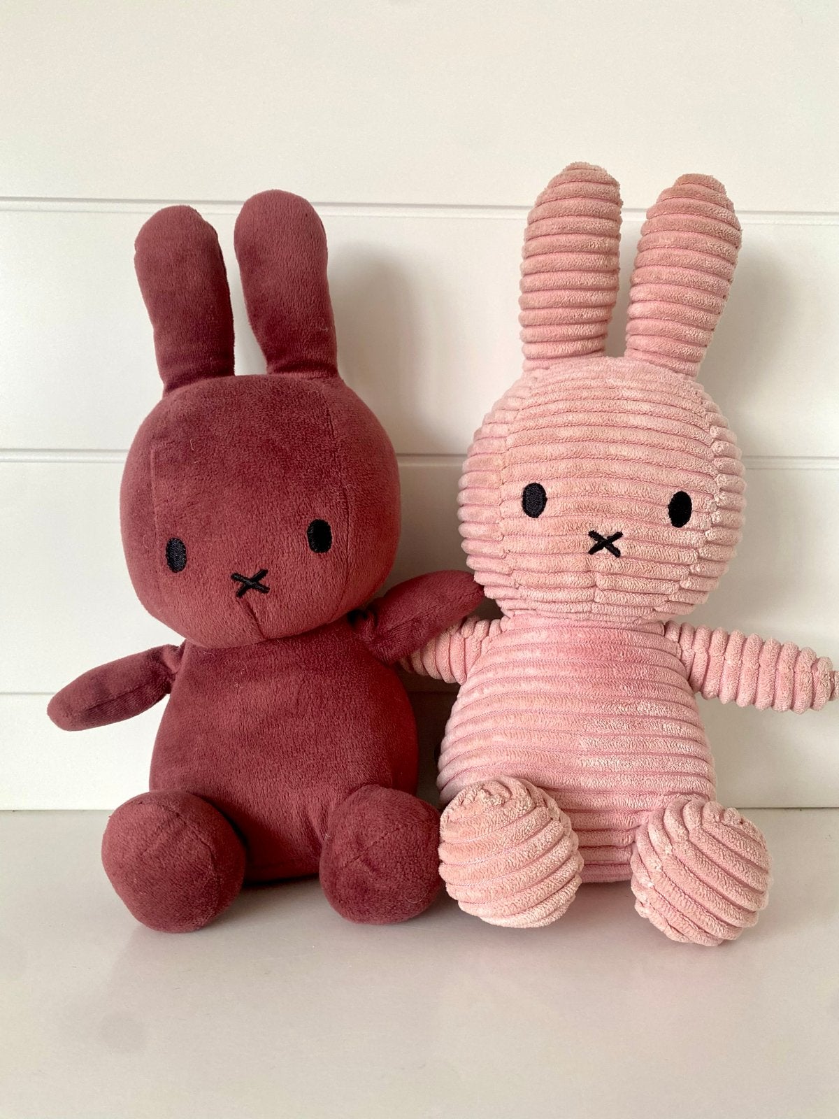 Nijntje knuffels - roze rib en donker roze, Overige merken, Konijn, Nijntje, Ophalen of Verzenden