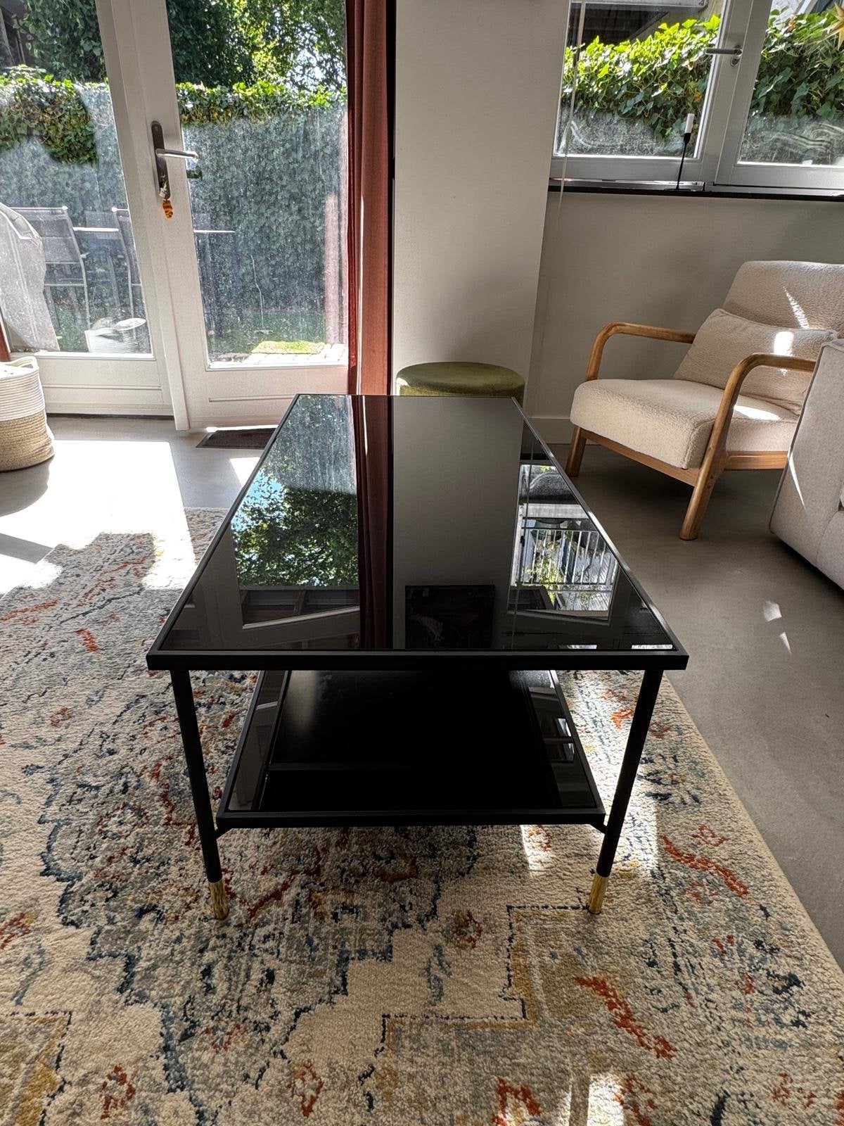 IKEA ÄSPERÖD Salontafel Zwart/Glas Zwart, Ophalen, 100 tot 150 cm, 50 tot 100 cm, Glas