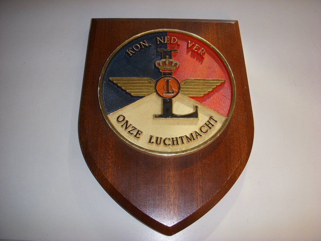 Oud schildje Ko Ned Ver Onze Luchtmacht, Ophalen of Verzenden, Luchtmacht, Nederland, Embleem of Badge